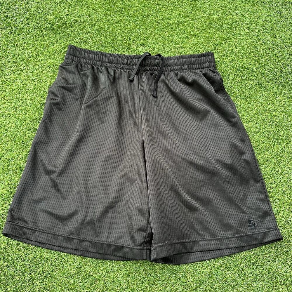 Vintage 90s Starter Basketball‎ Shorts Razzle Dazzle Shiny Black Mens Medium